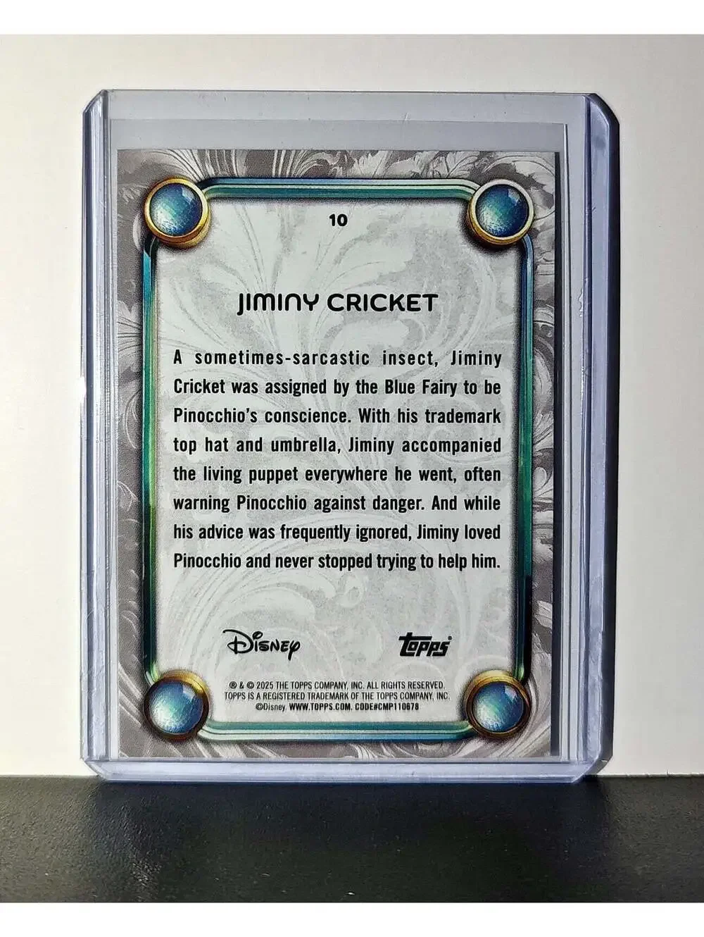 Jiminy Cricket 2025 Topps Disney Wonder #10 Card Pinocchio
